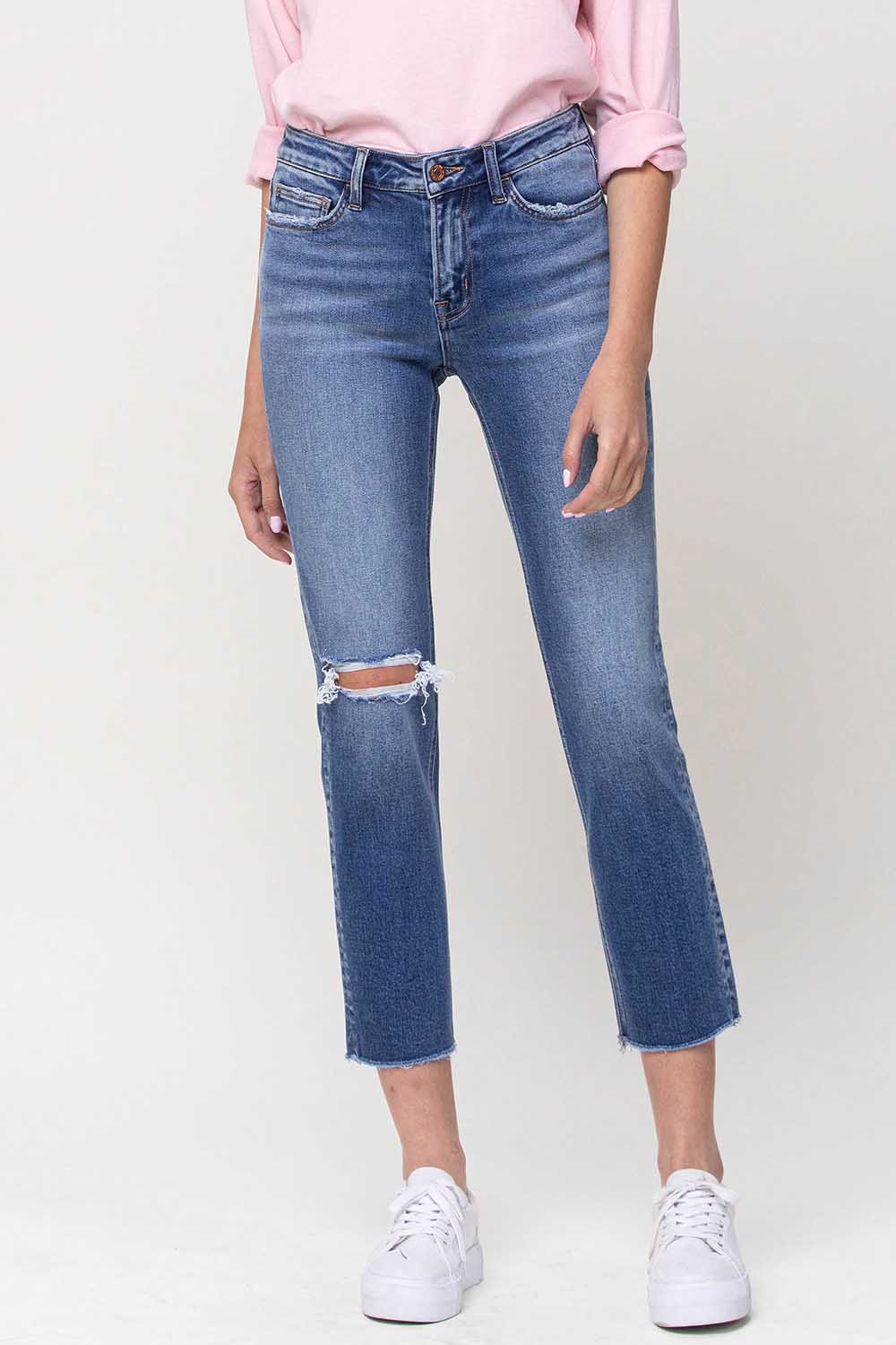 Mid-Rise Straight Crop Jean