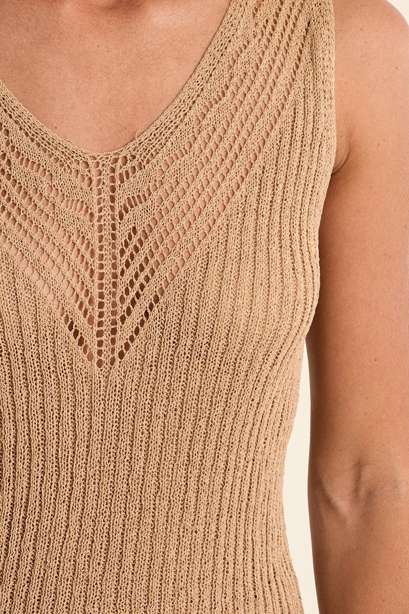 Openwork Knit Tank Top