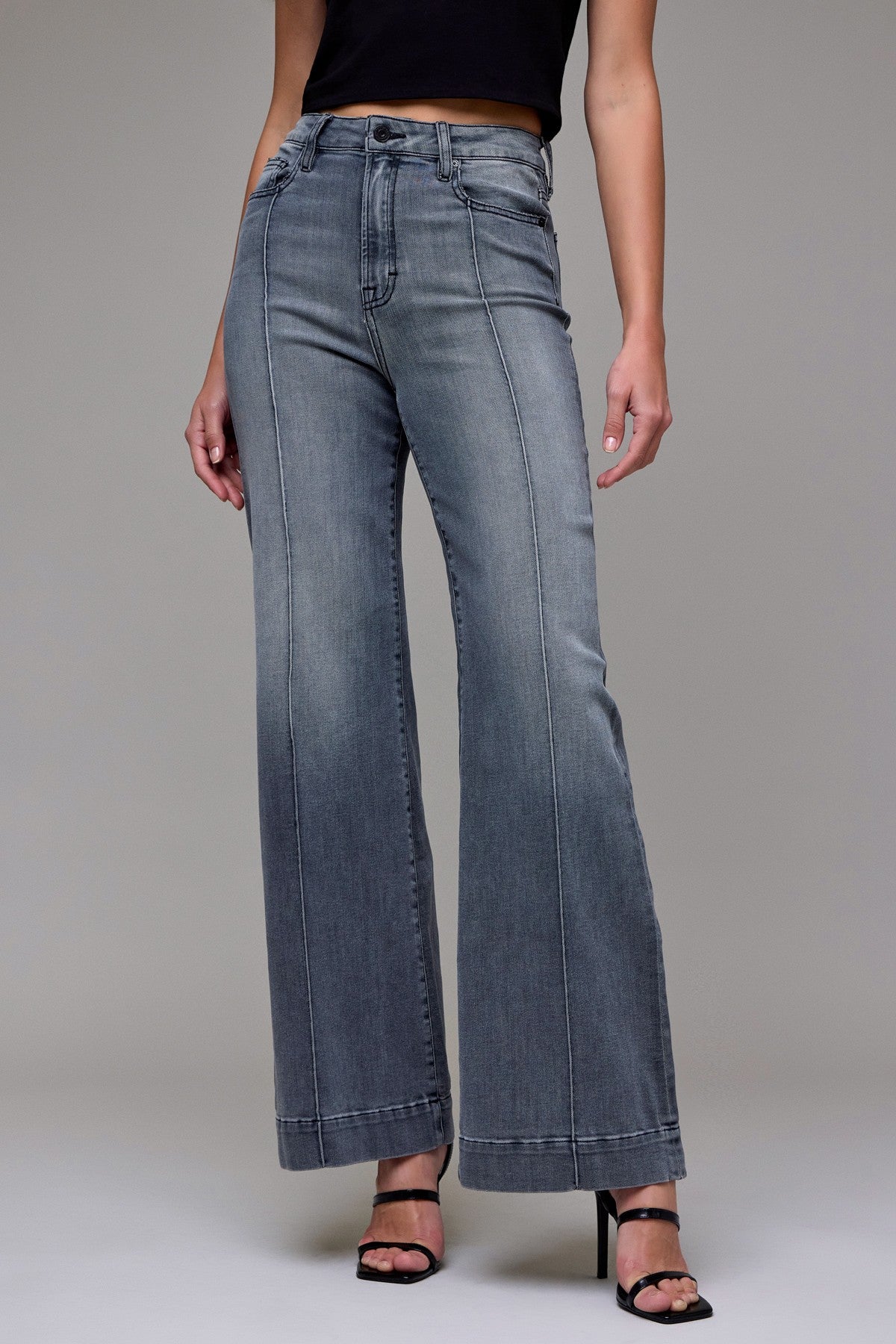 Pintuck High Rise Comfort Flare