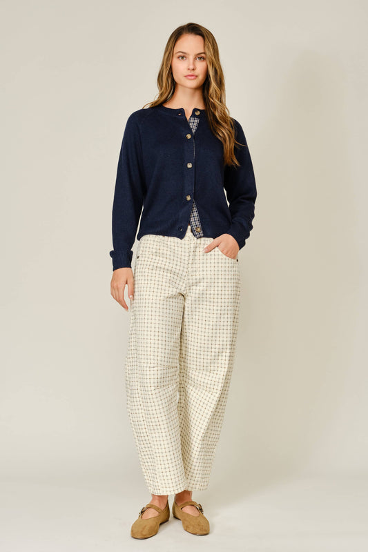 Plaid Barrel Pants
