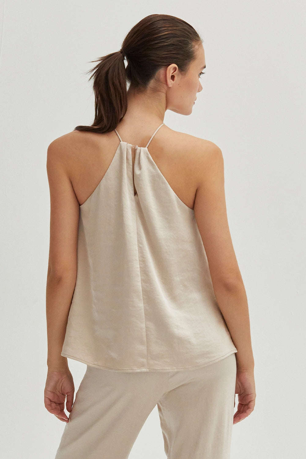 Maria Satin Halter Top