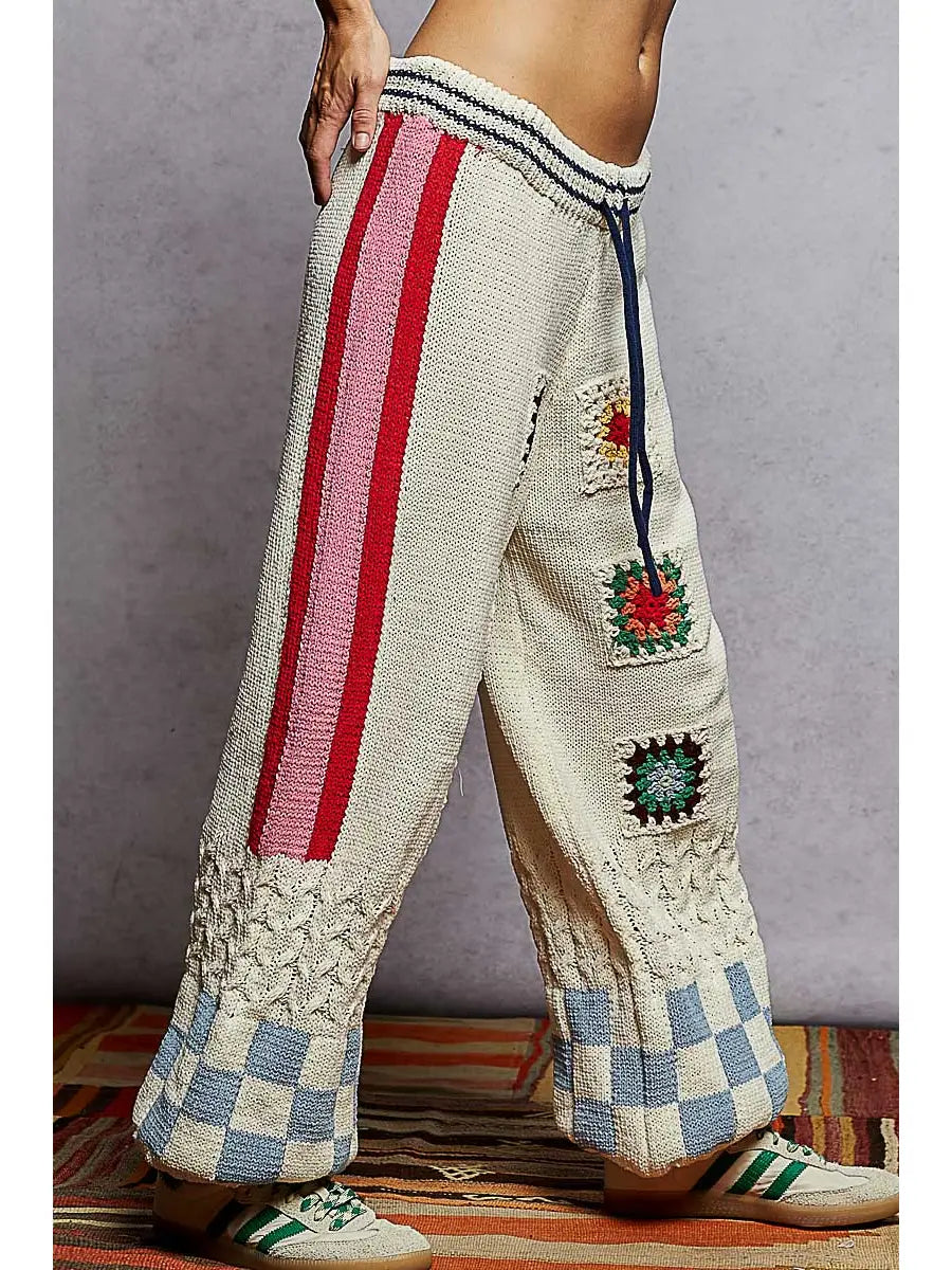 Patch Chenille Sweater Pants