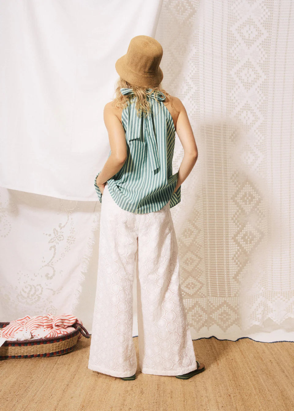 Francesco Pio White Trousers