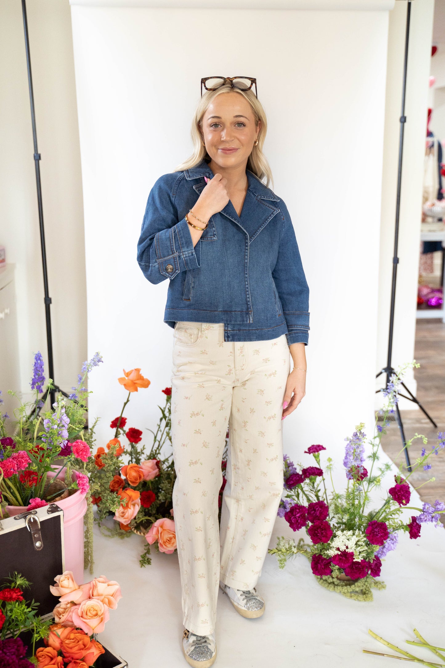 Jeanne Cropped Denim Jacket