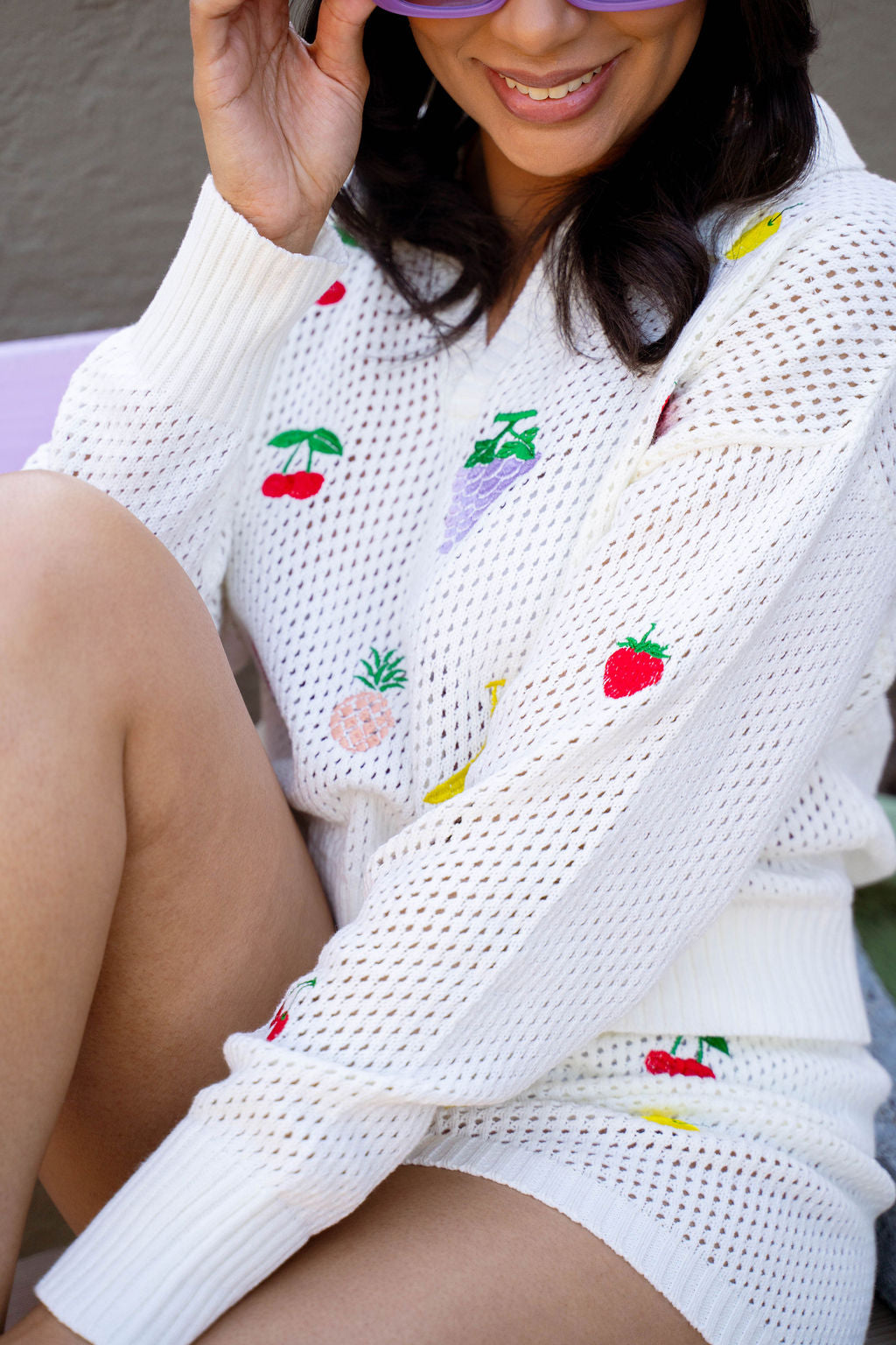 Fruit Embroidery Pullover