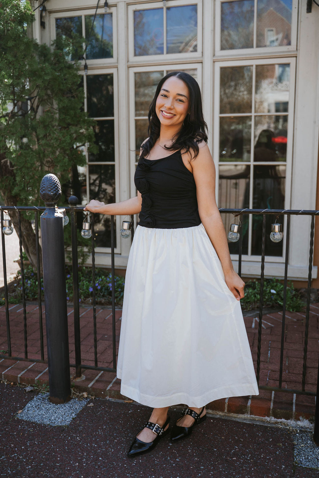 Meadow Mixed Media Midi Dress