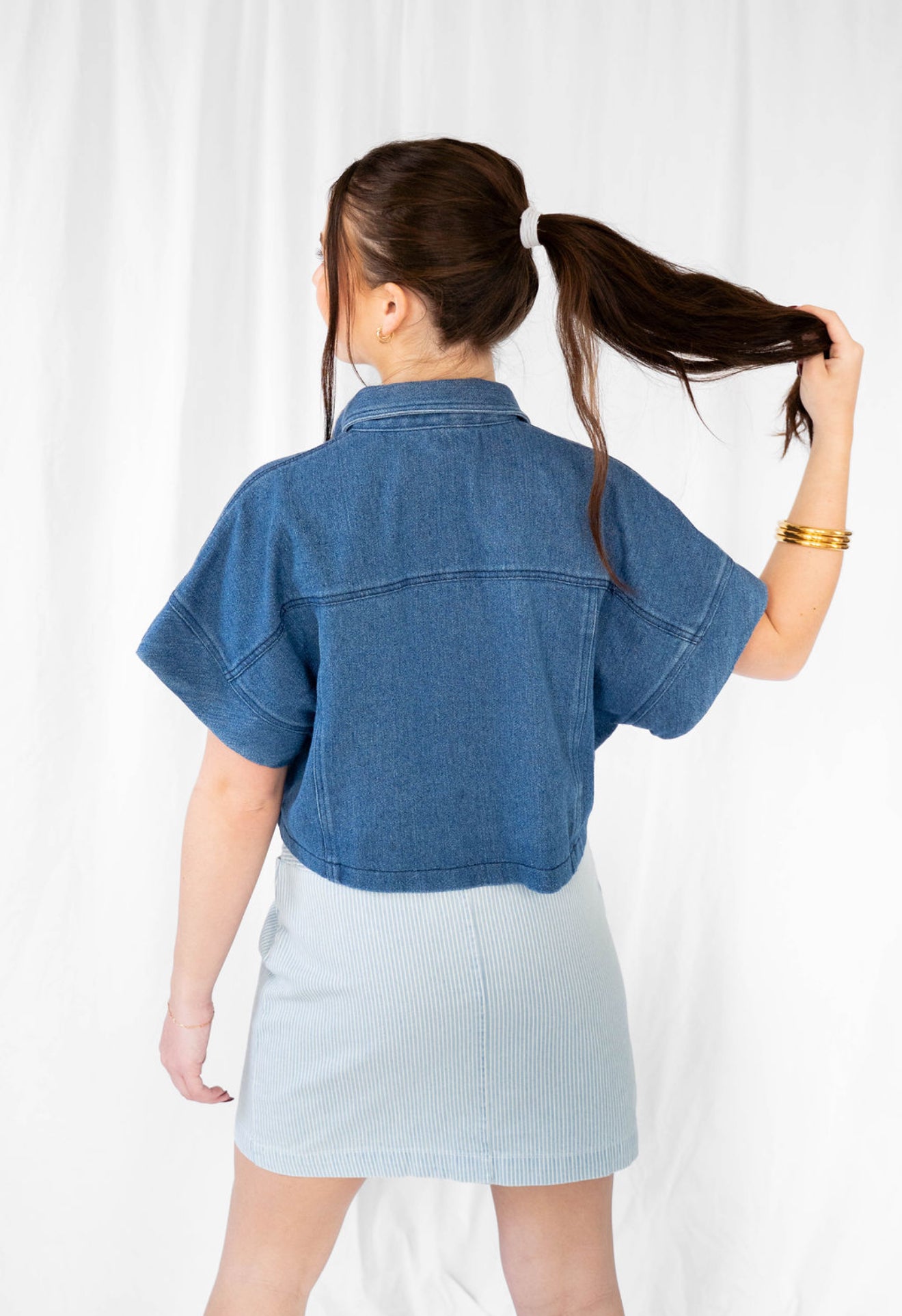 SS Crop Denim Top