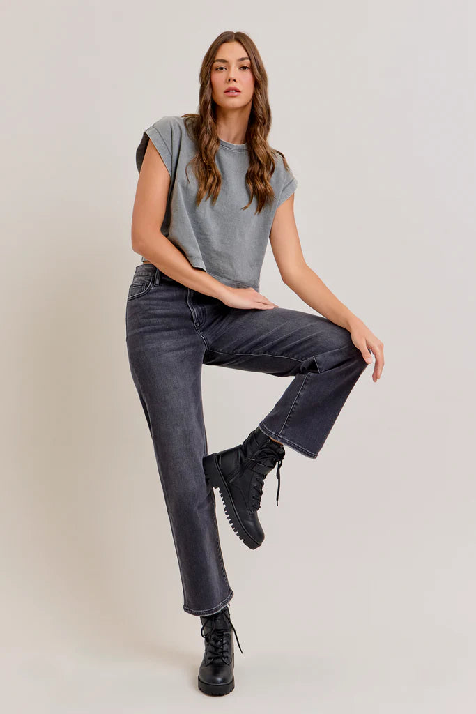 Ella Charcoal Wide Straight