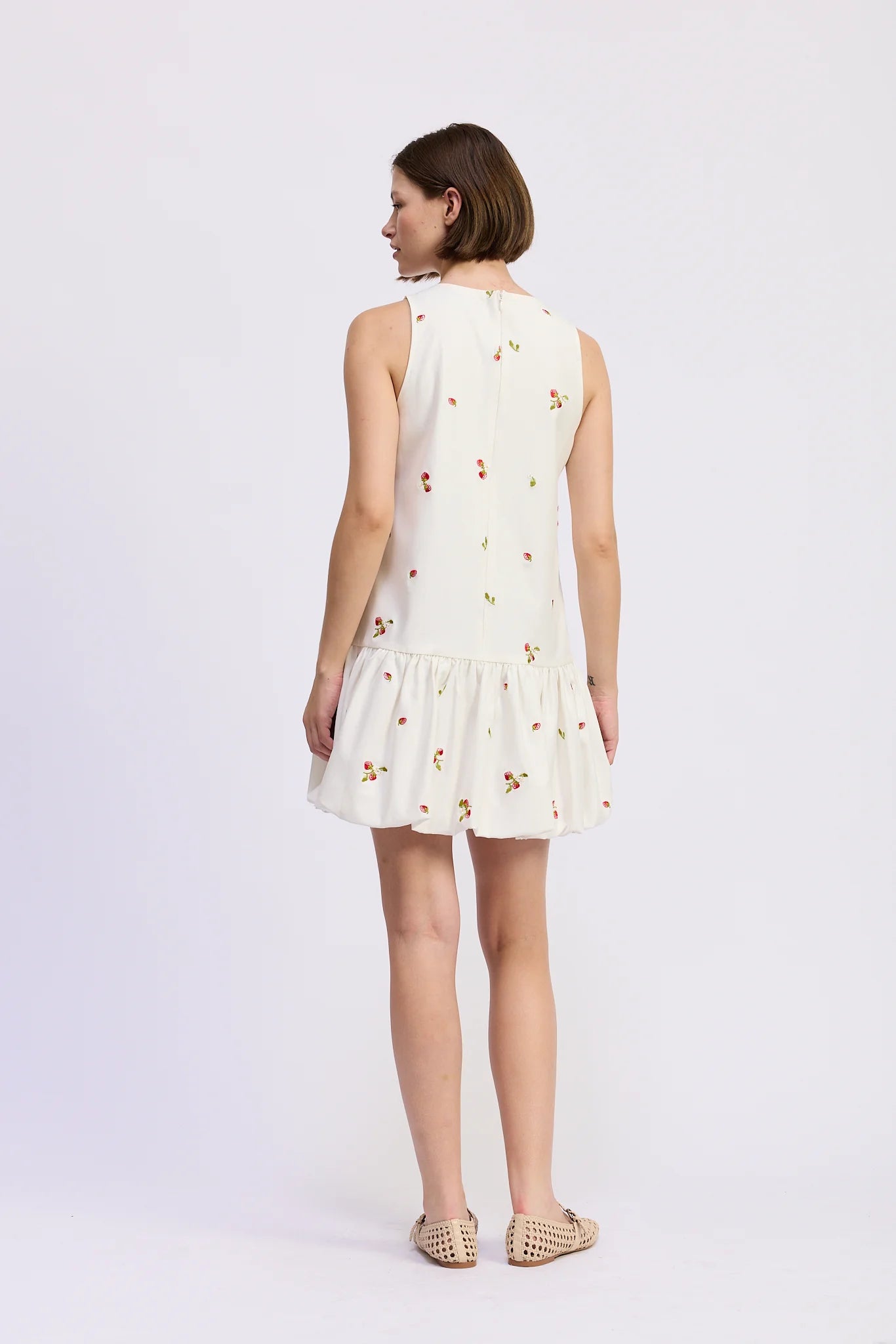 Strawberry Kiss Bubble Hem Mini Dress