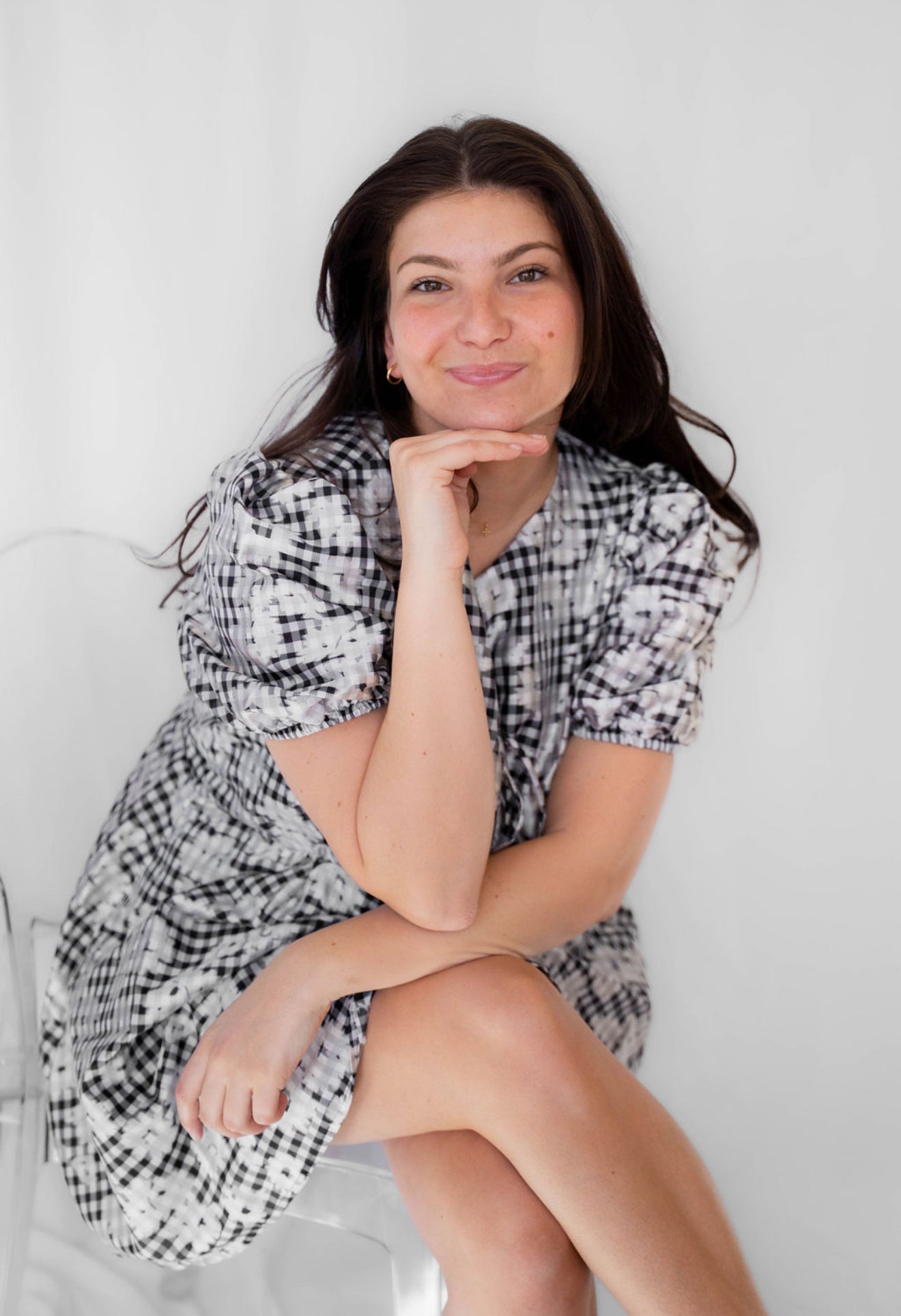 Gingham Floral Dress