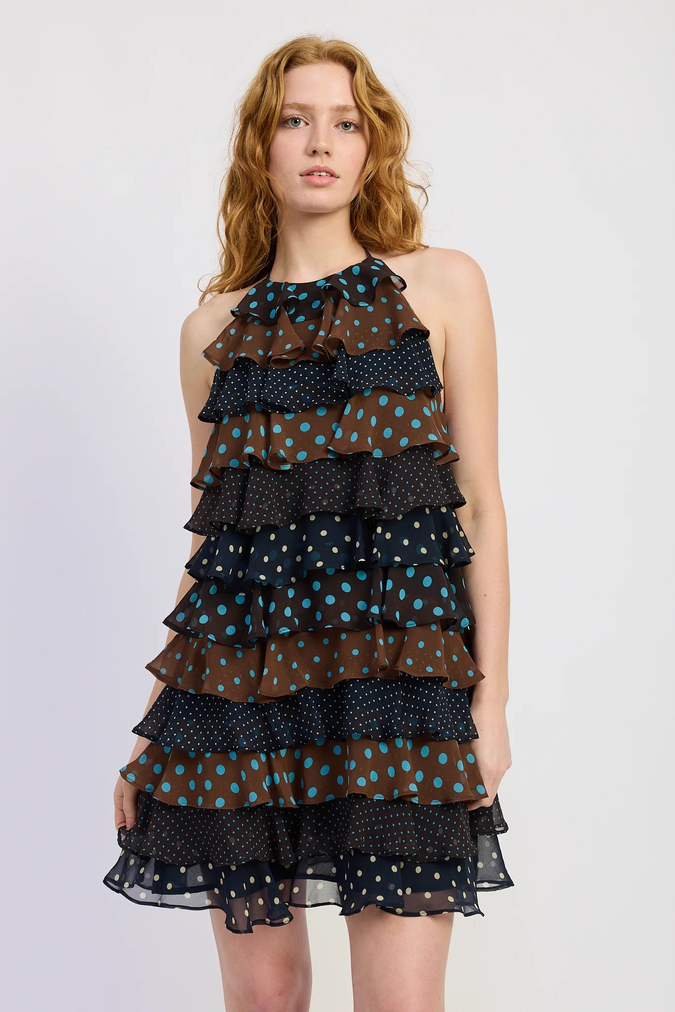 Florenna Polka Dot Mini Dress