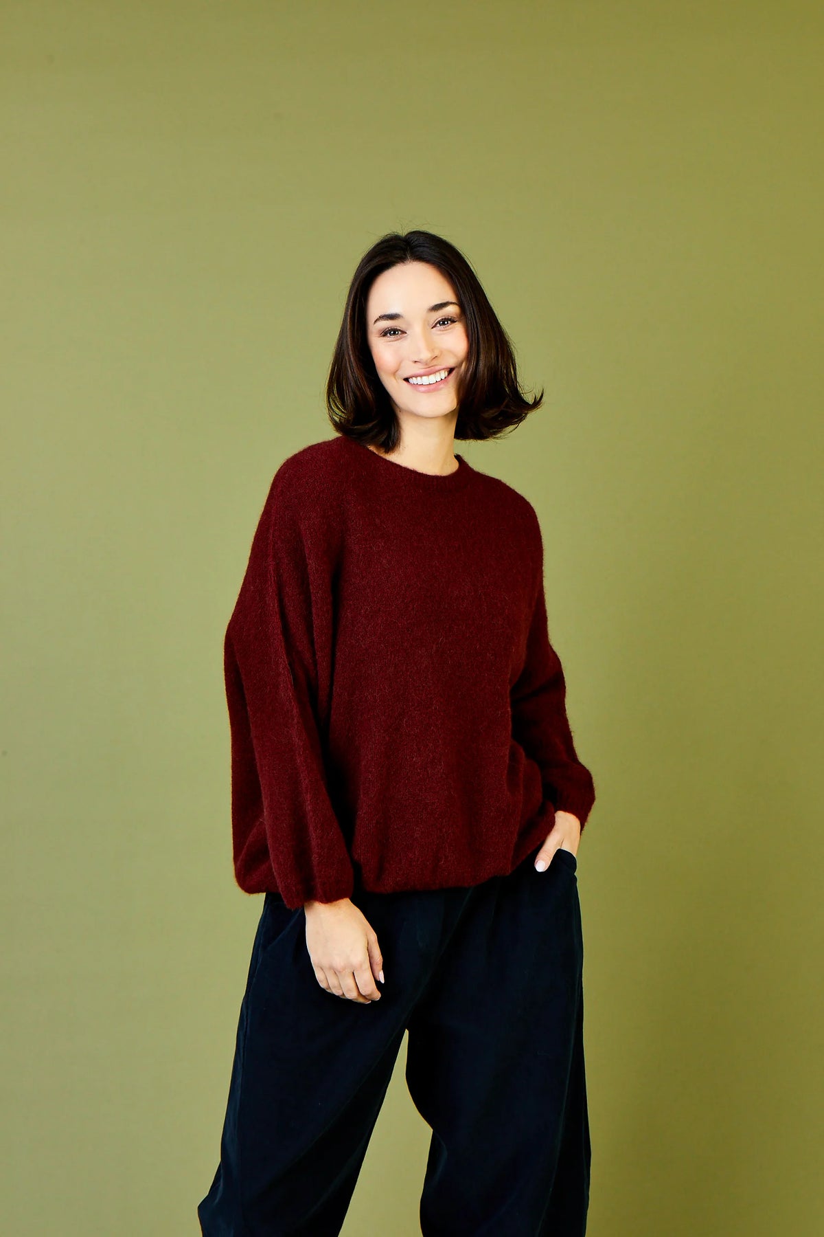 Jenny Baby Alpaca Boxy Knit Sweater
