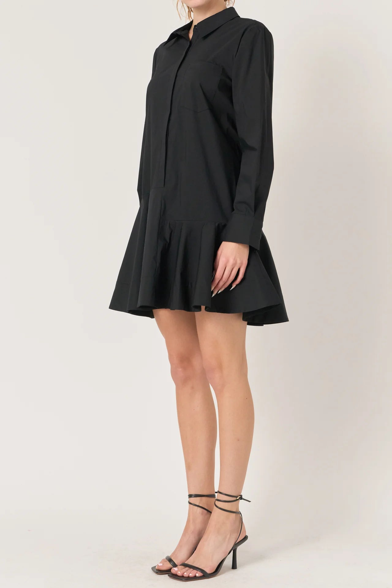 Collar Flare Skirt Dress
