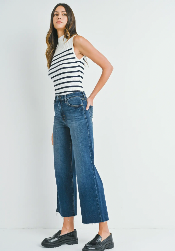 Scissor Cut Wide Leg Denim