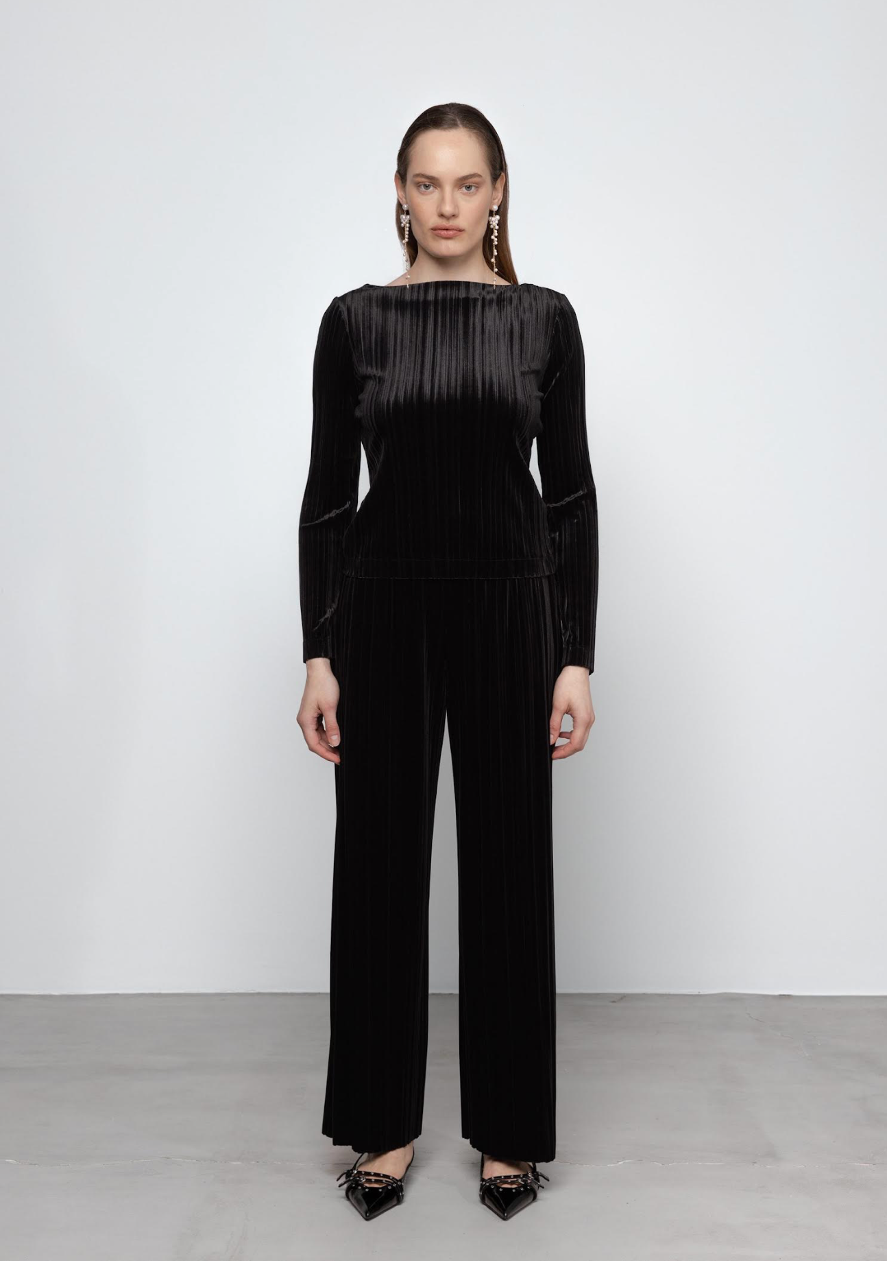 Open-Back Bow Velvet Top