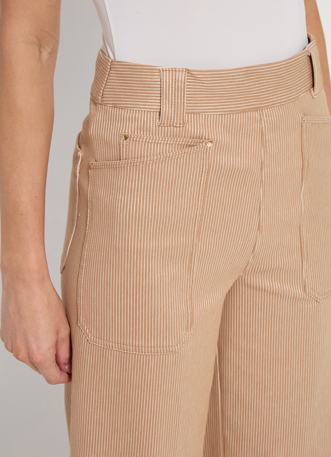 Analia Striped Wide Leg Jeans