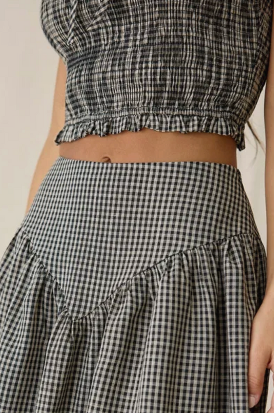 Starling Gingham Drop Waist Maxi Skirt