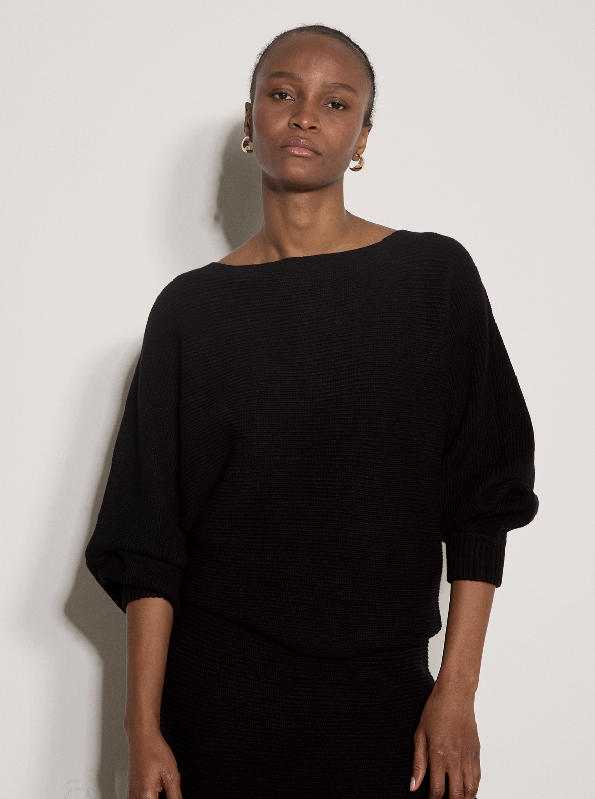 Ribbed Batwing Jumper
