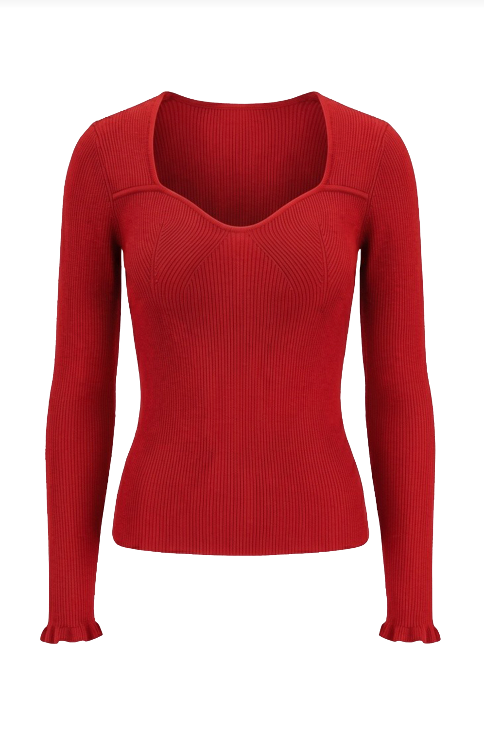 Long Sleeve Sweetheart Neck Sweater