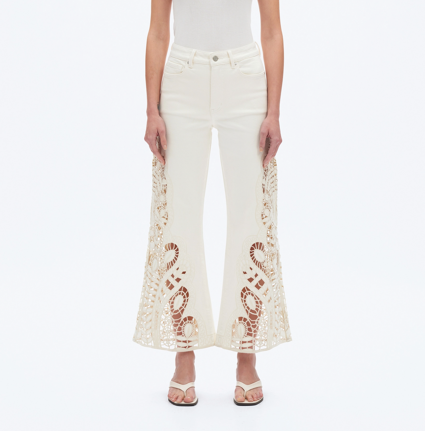 High Rise Wide Leg Twill Pants