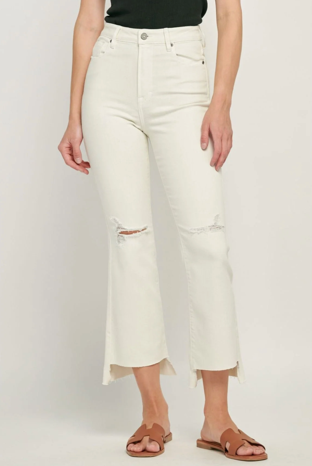 Happi Step Hem Cropped Flare