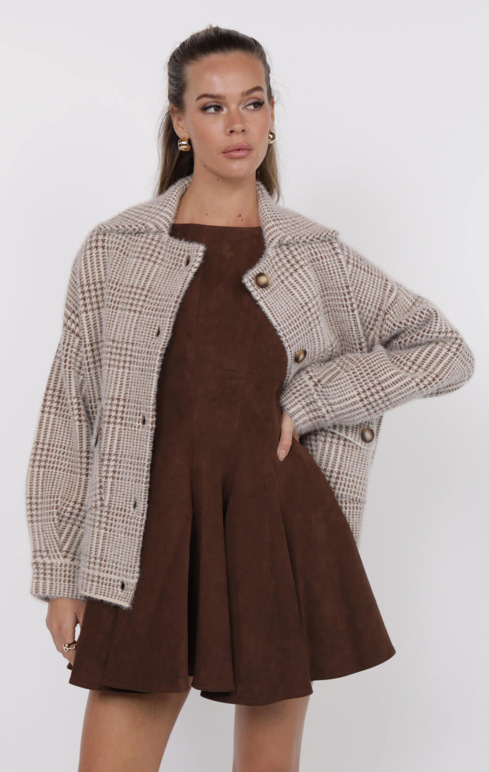 Lola Plaid Sweater Jacket