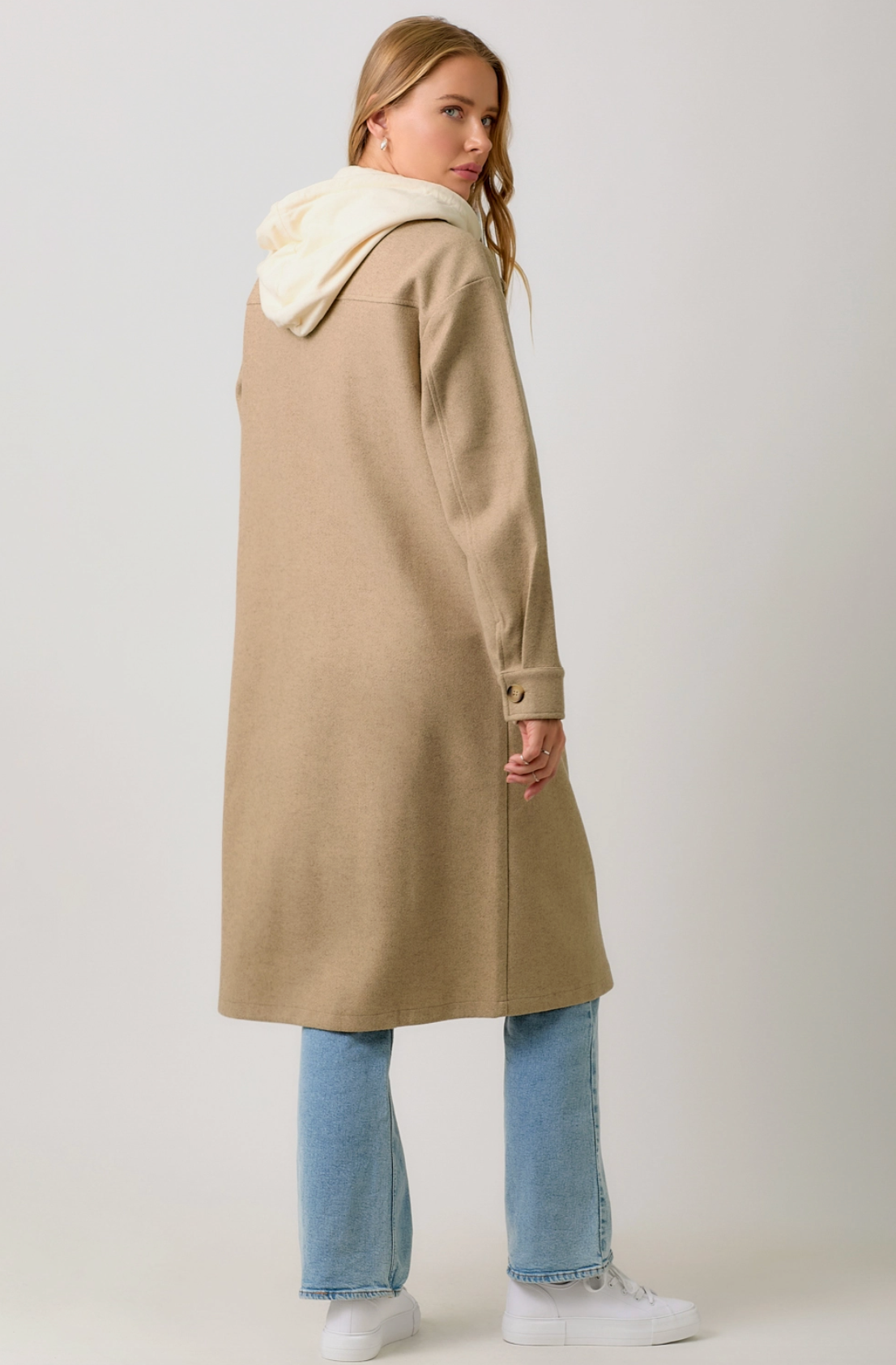 Twofer Hoodie Solid Coat