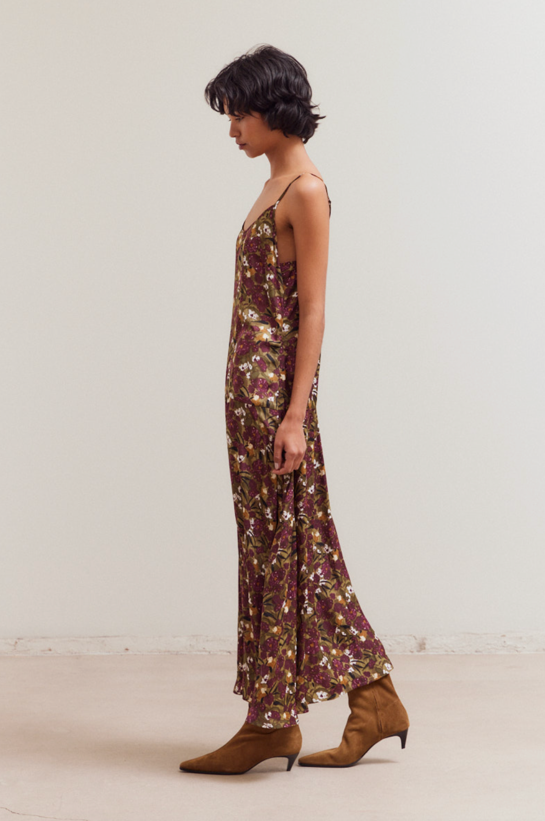 Dark Jewel Sleeveless Floral Print Dress