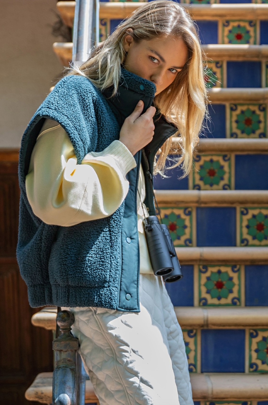 Oversized Micro Sherpa Vest