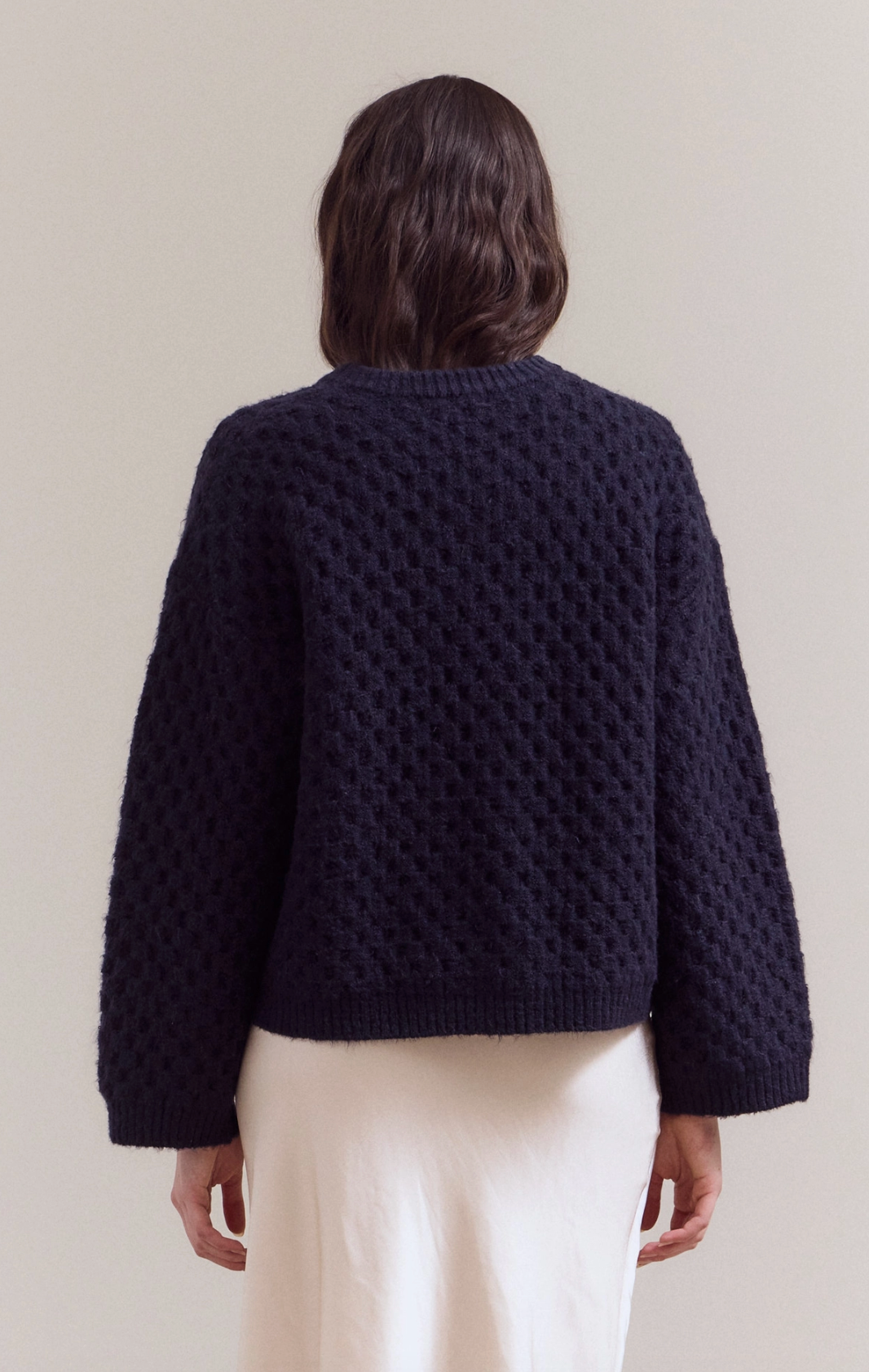 Check Texture Knit Sweater