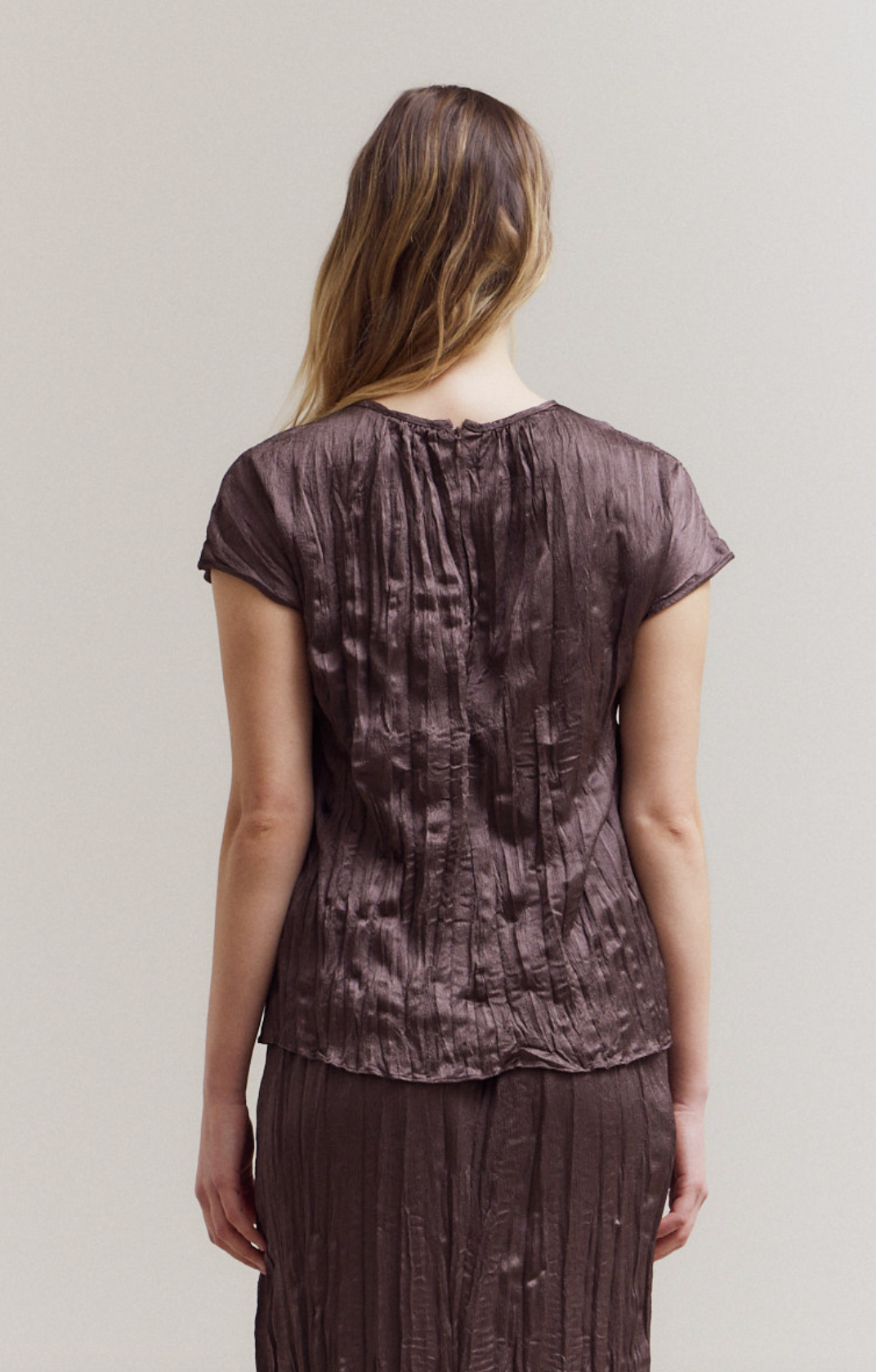 Aubergine Satin Top