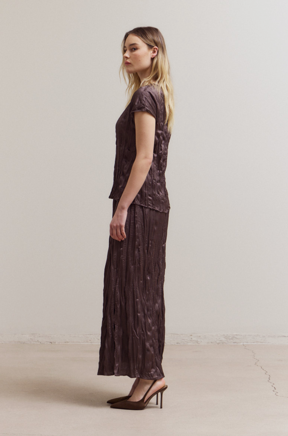 Aubergine Satin Top