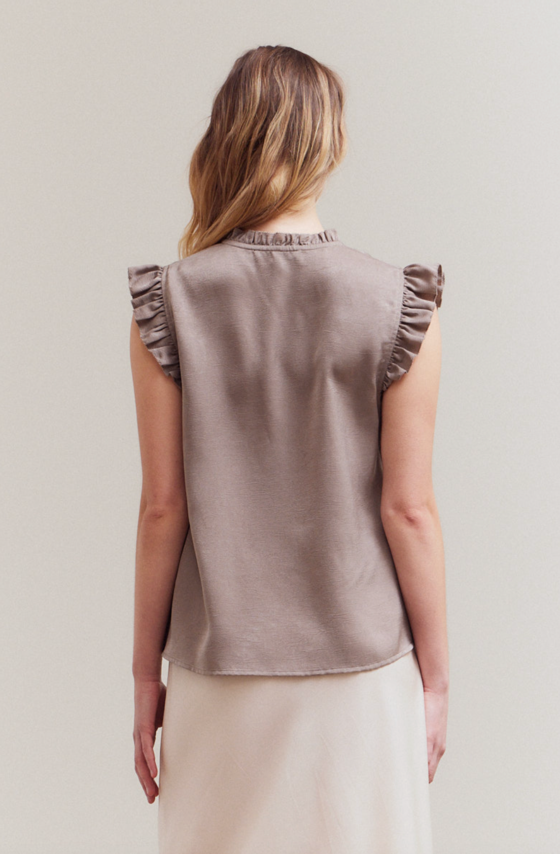 Satin Ruffle Top