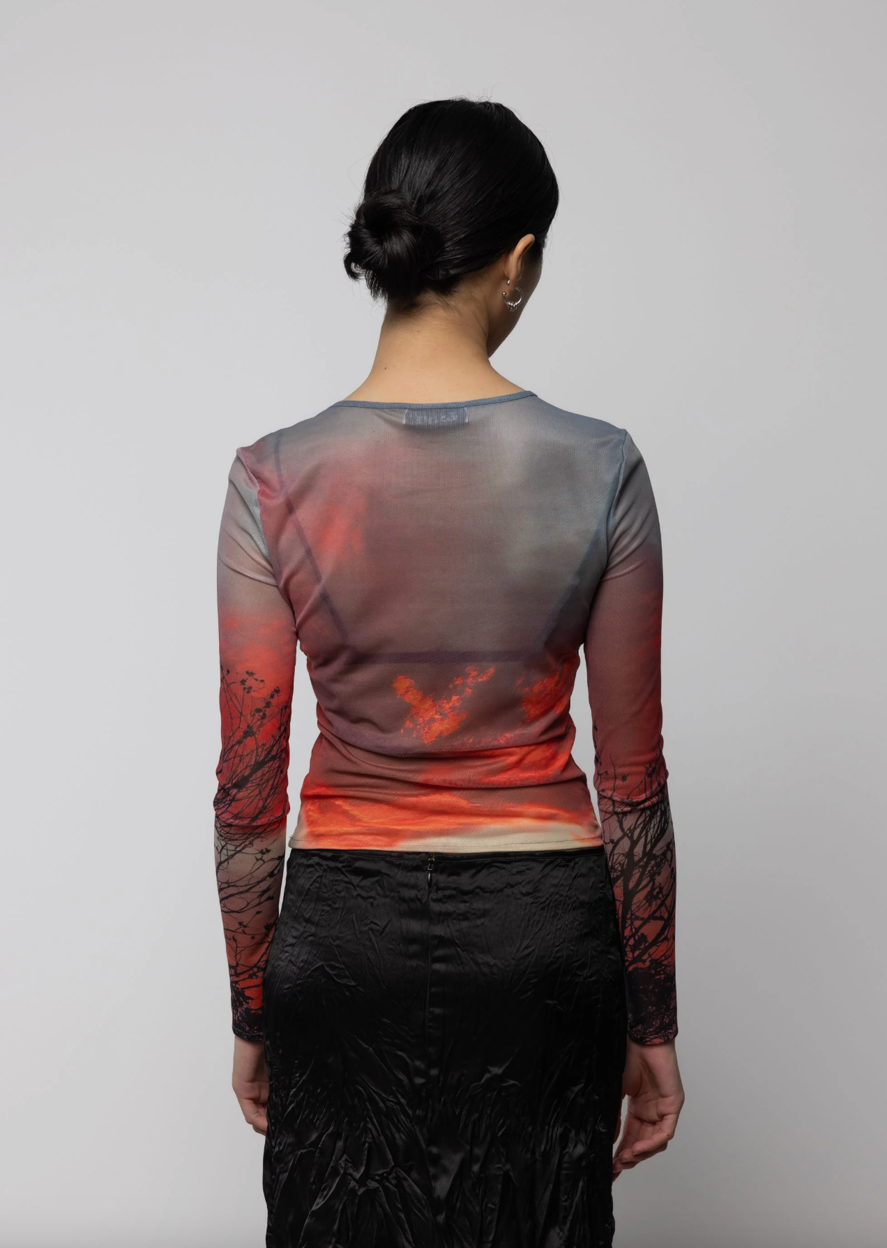 Crimson Dusk Mesh Long Sleeve