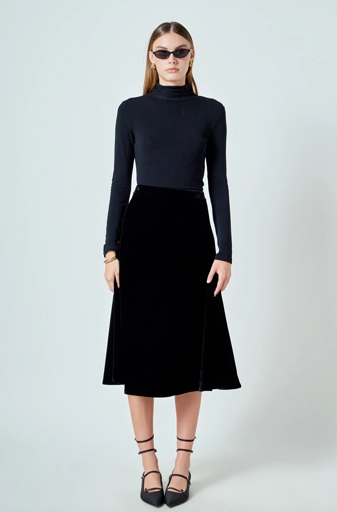 Velvet Circle Midi Skirt