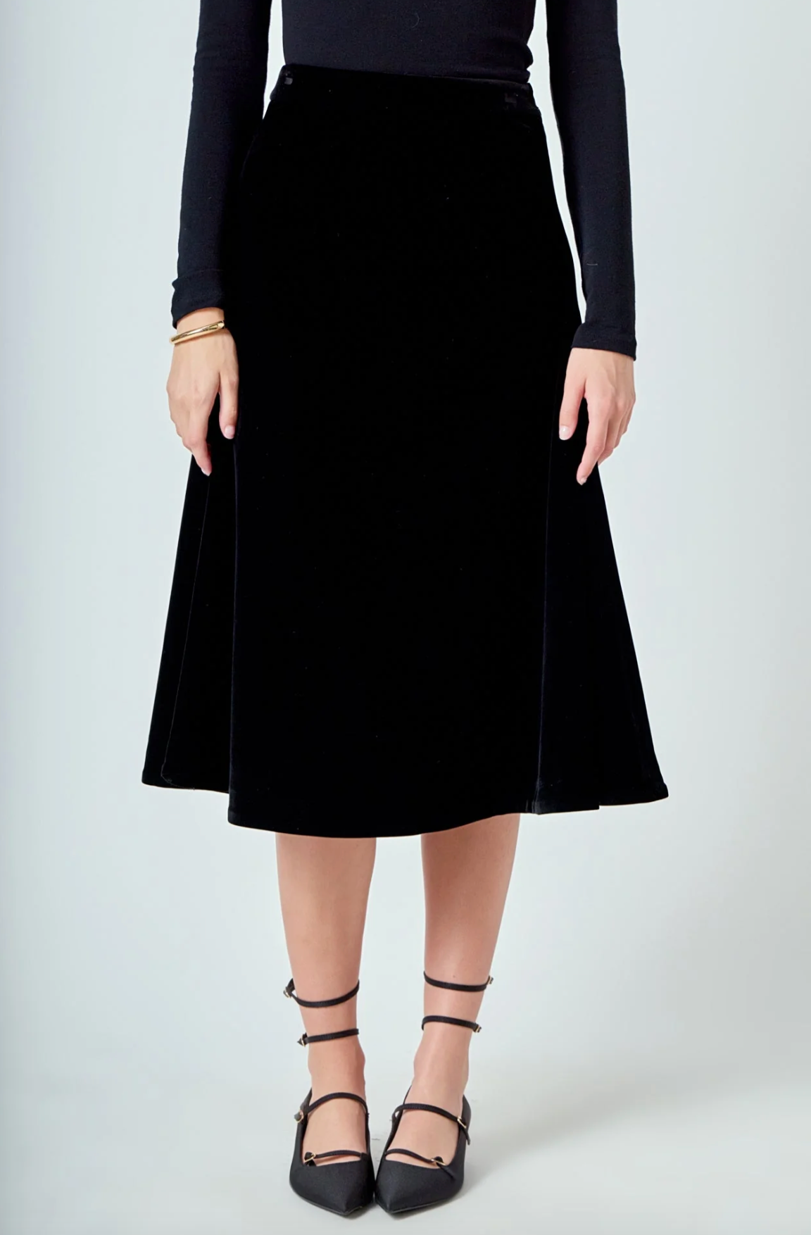 Velvet Circle Midi Skirt