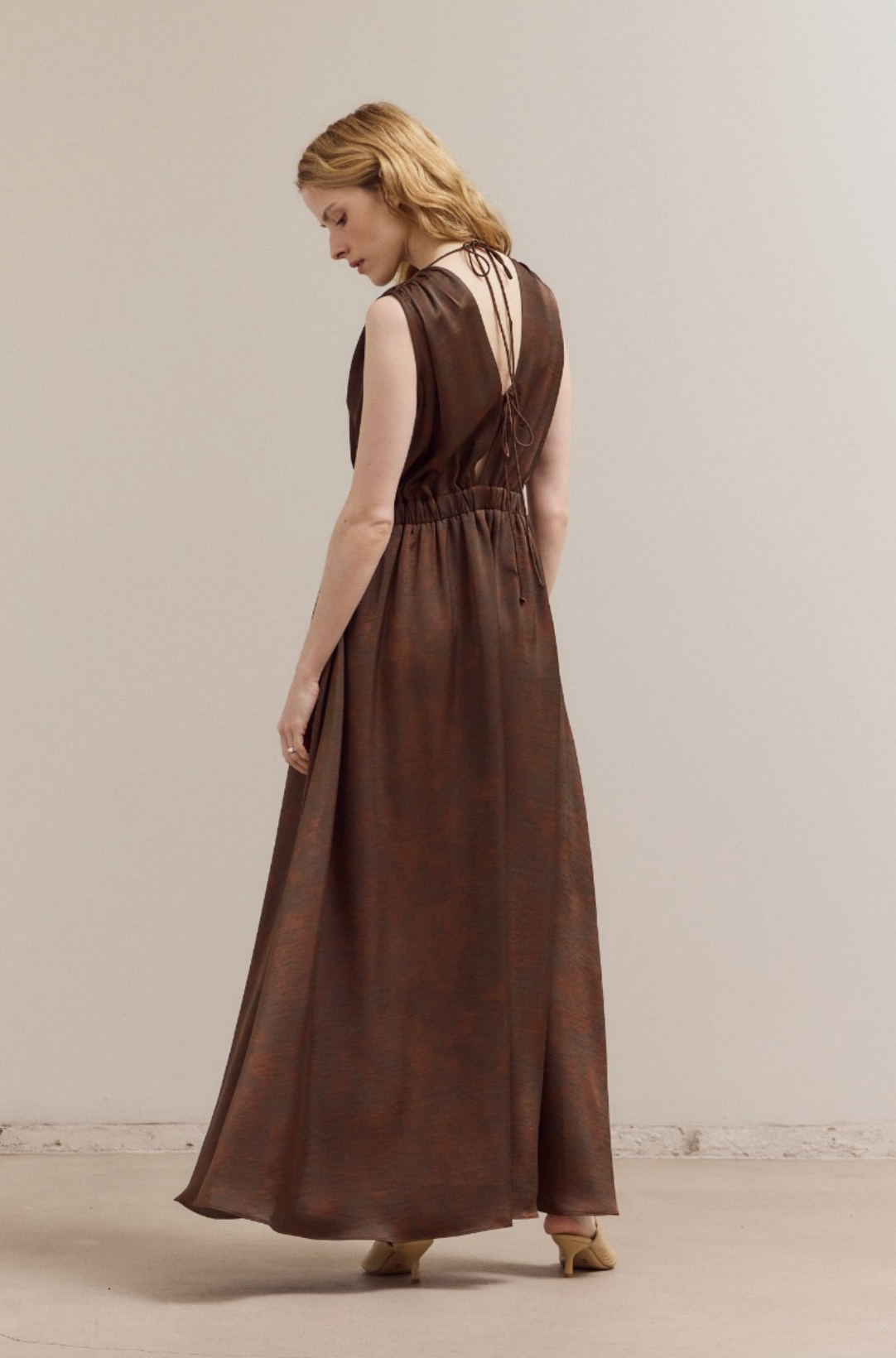 Heather Bronzed Satin Dress