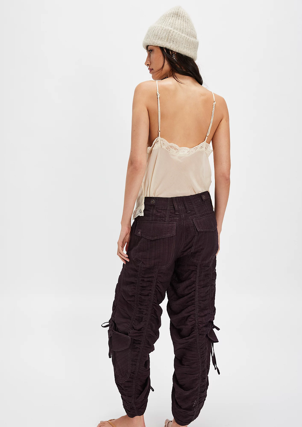 Scorpio Shirred Mid-Rise Cargo Pants