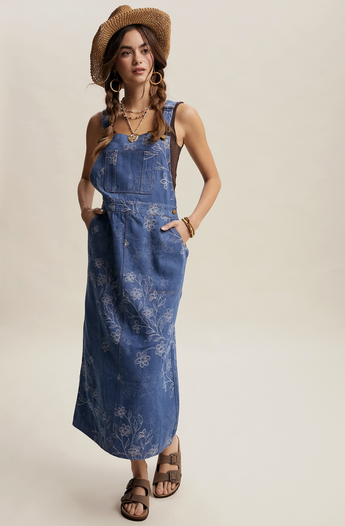 Laura Denim Overall Dress L
