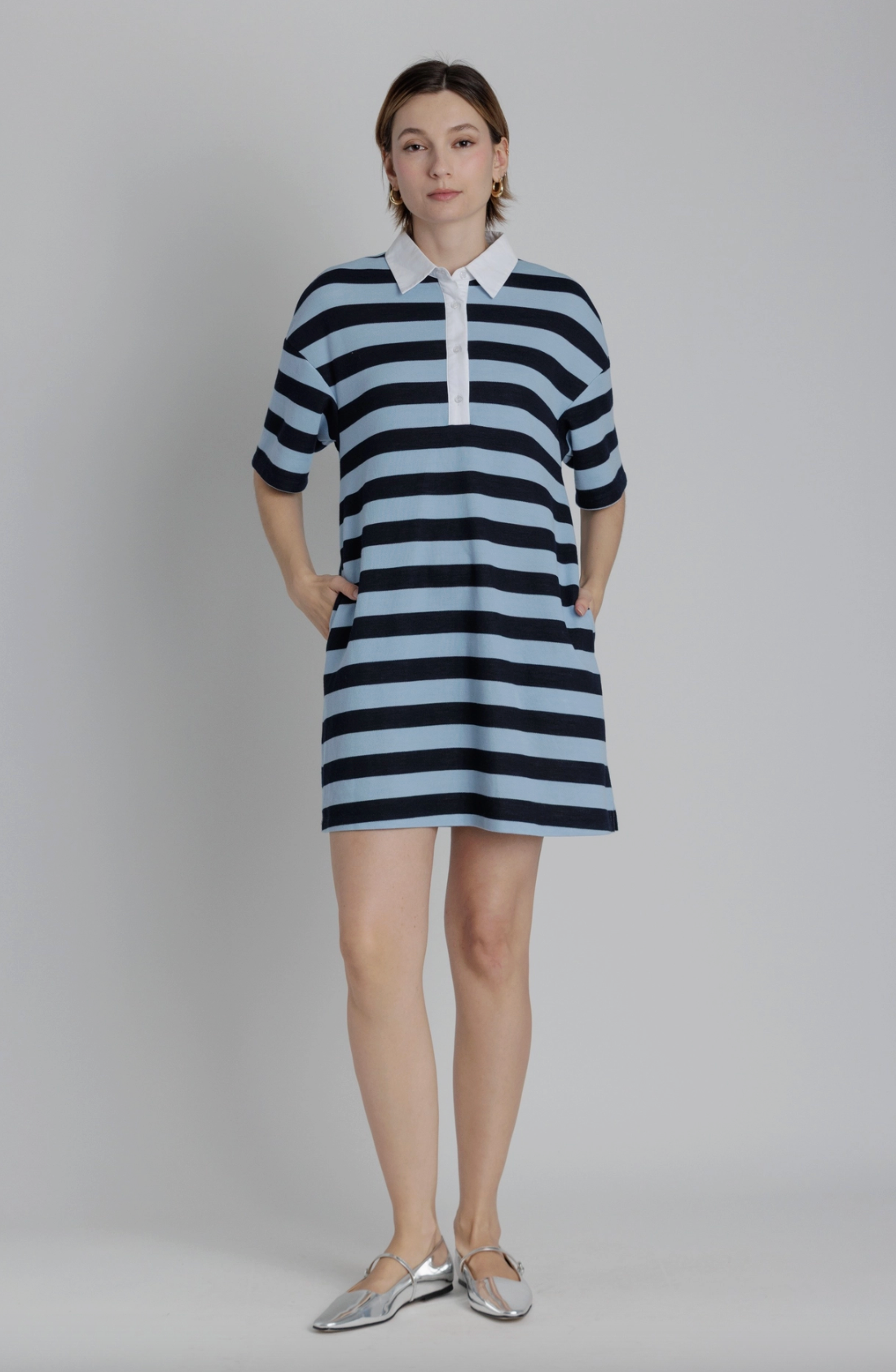 Striped Mini Polo Dress