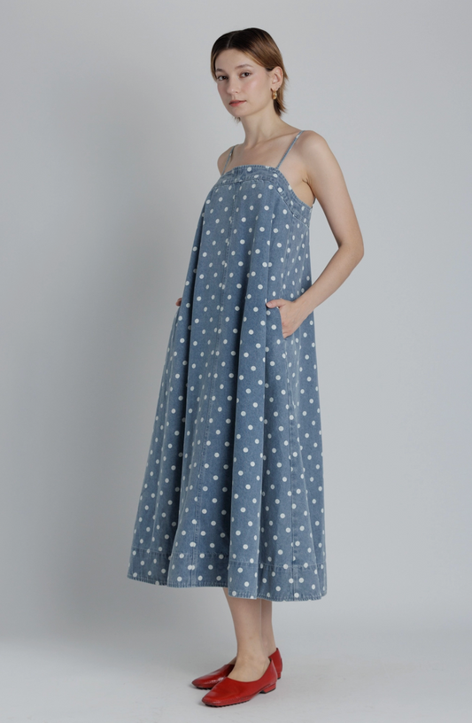 Denim A-Line Midi Dress