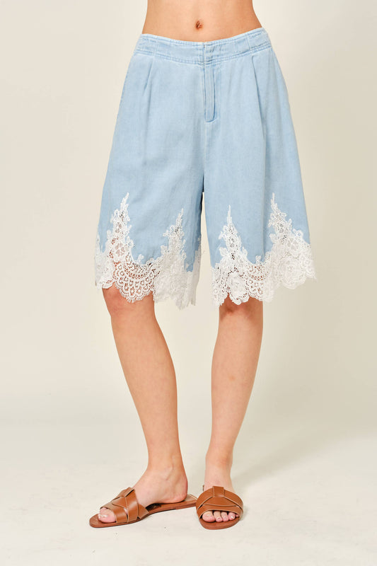 Soft Denim Bermuda Shorts