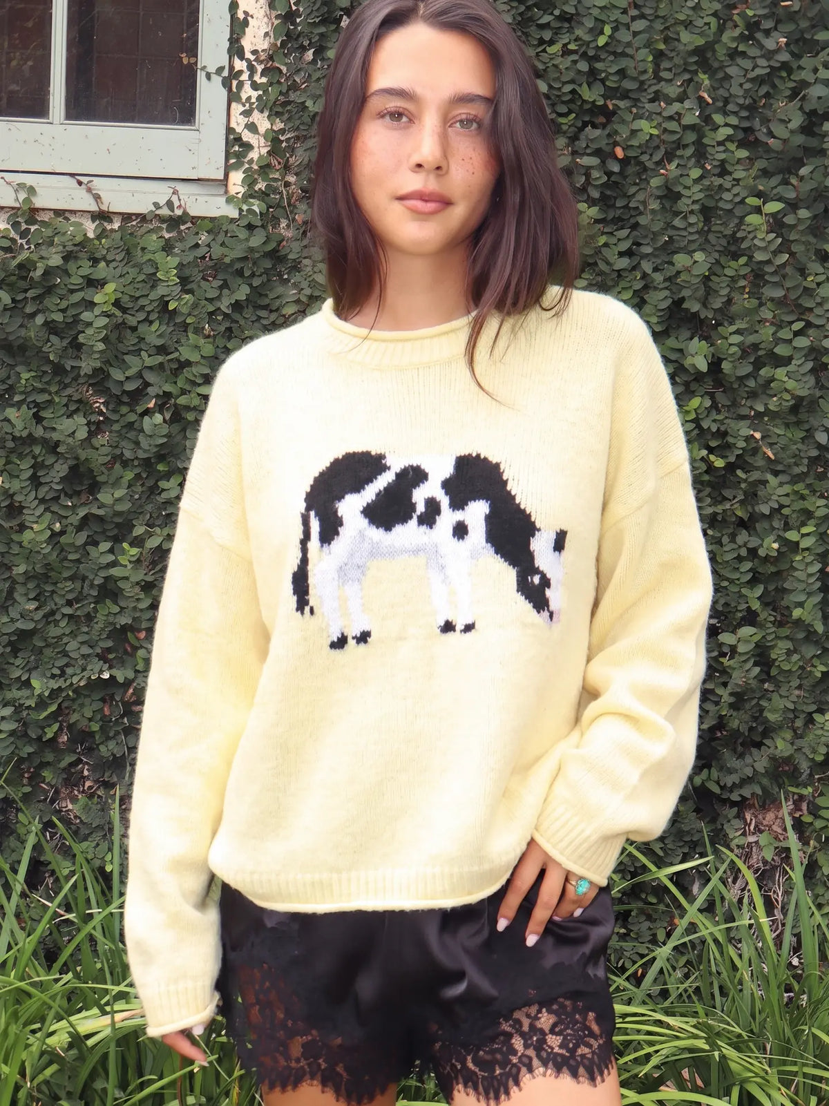 Cow Intarsia Sweater