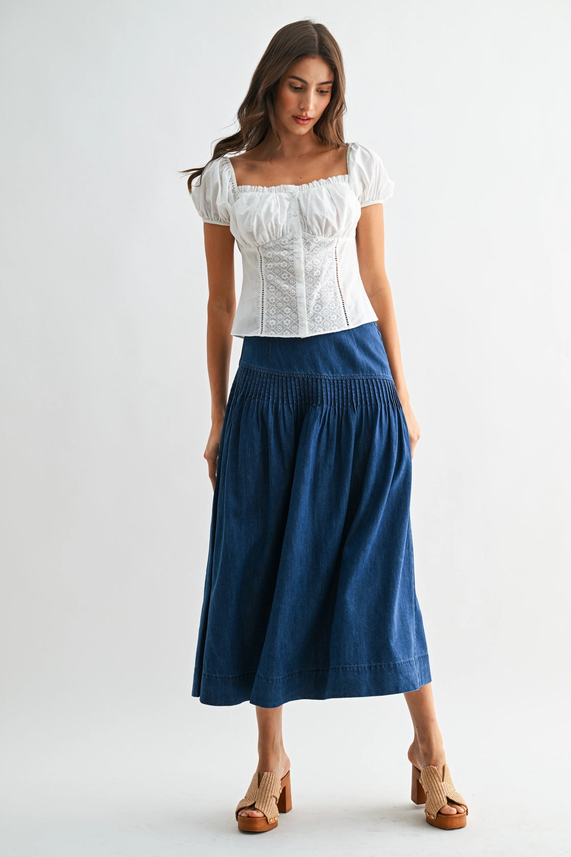 Highlander Denim Midi Skirt