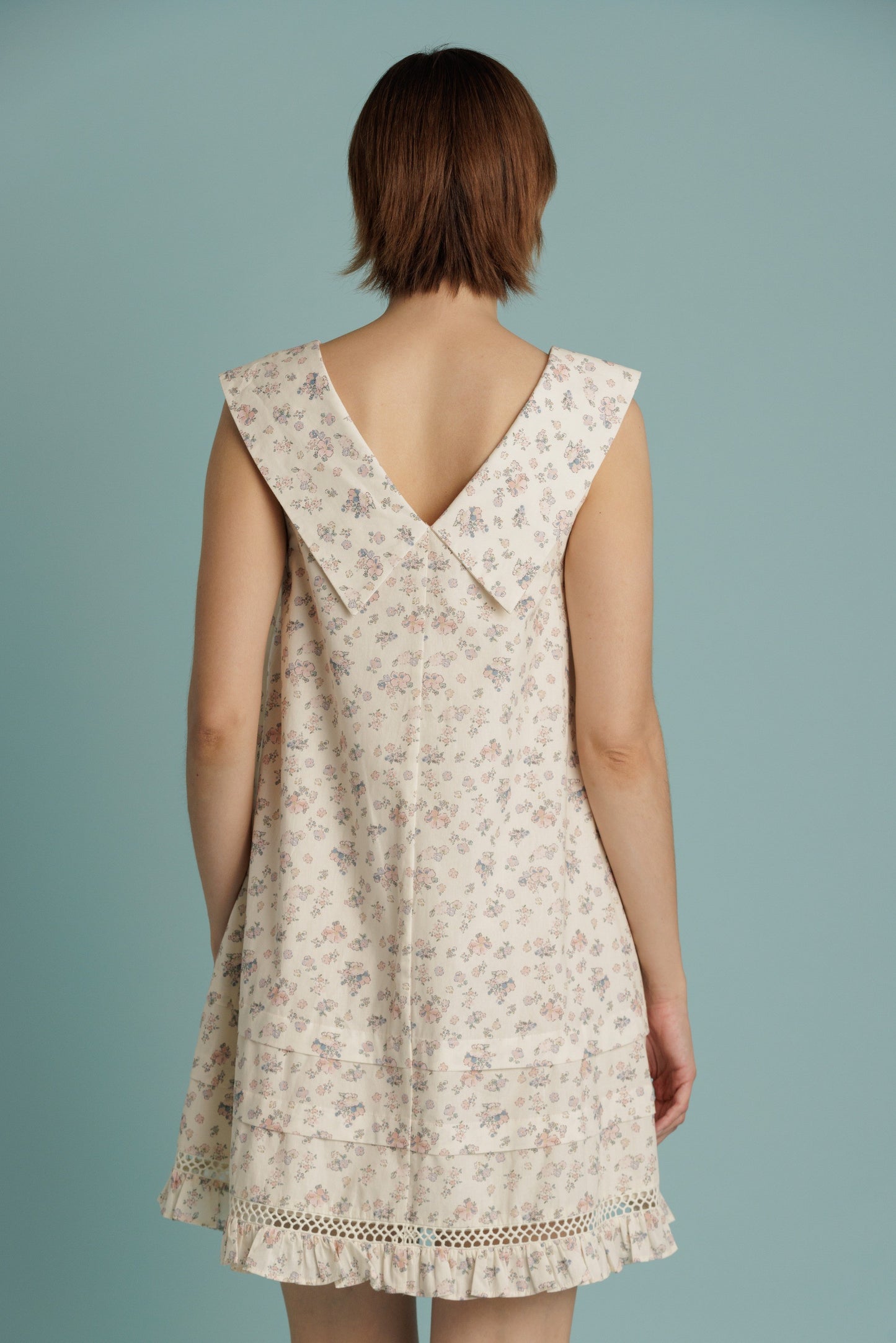 Sailor Collar Floral Mini Dress