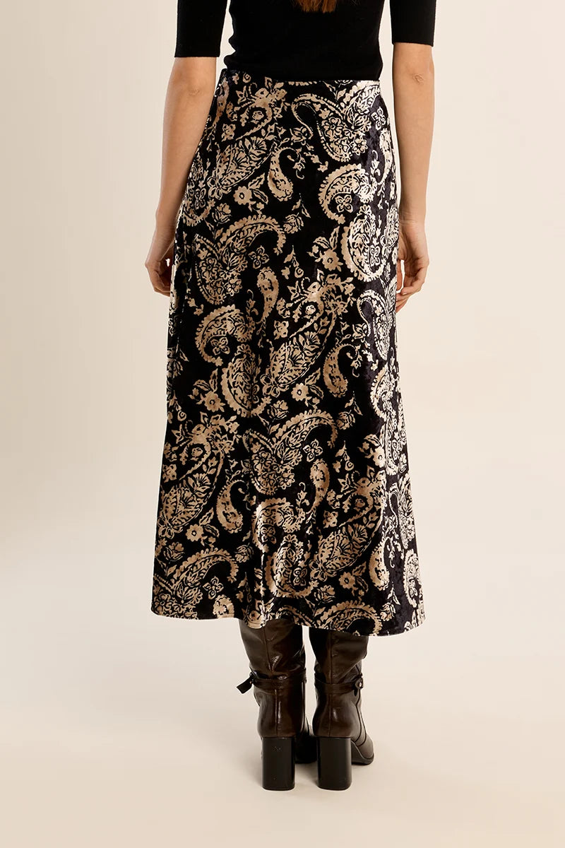 Paisley Satin Skirt