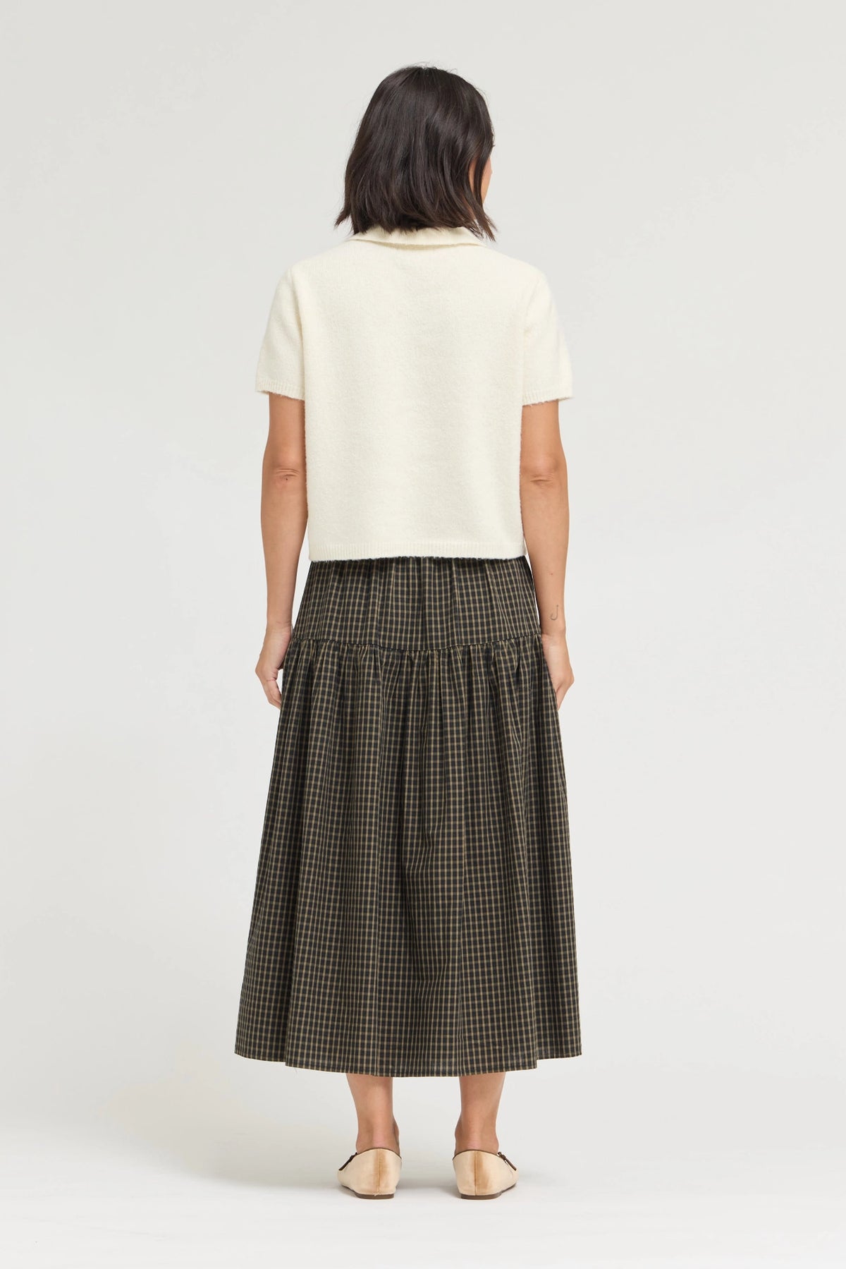 Half Placket Short Sleeve Knit