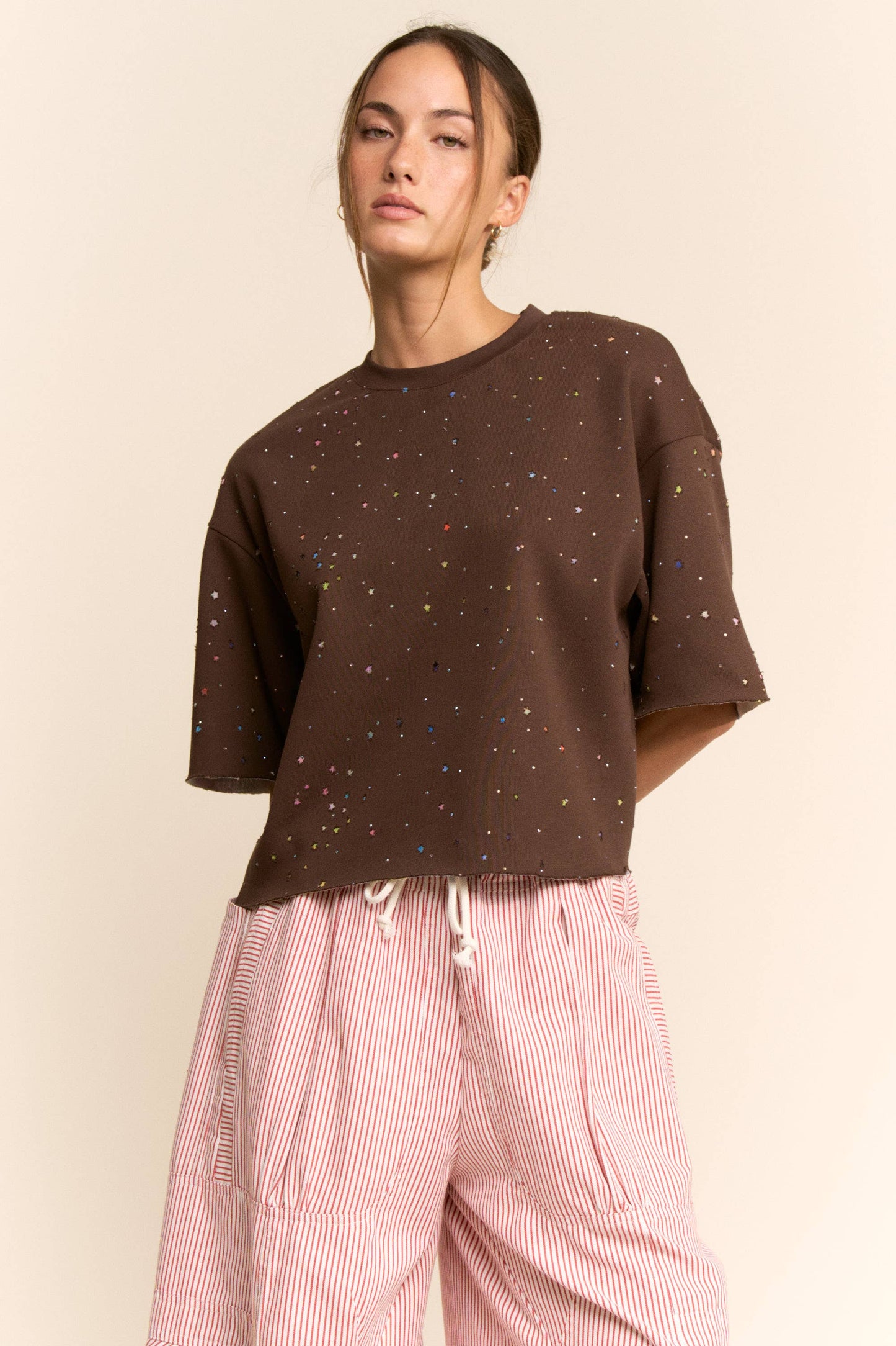 Multicolor Star Relaxed Tee