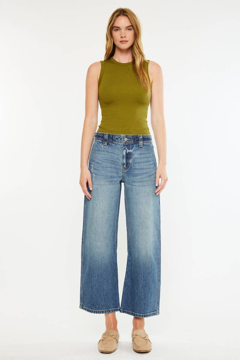 Mid Rise Loose Barrel Jean