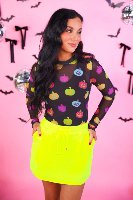 Pumpkin Pop Mesh Top